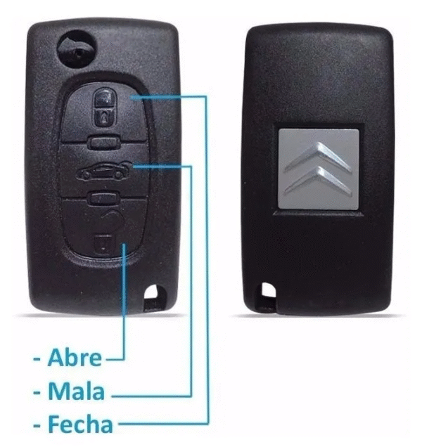 Chave Canivete Oca Citroen Carcaça 3 Botões Porta Malas - Image 3