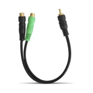 Cabo Y Comum 4mm 1M/2F 1 Macho 2 Fêmeas - Svart