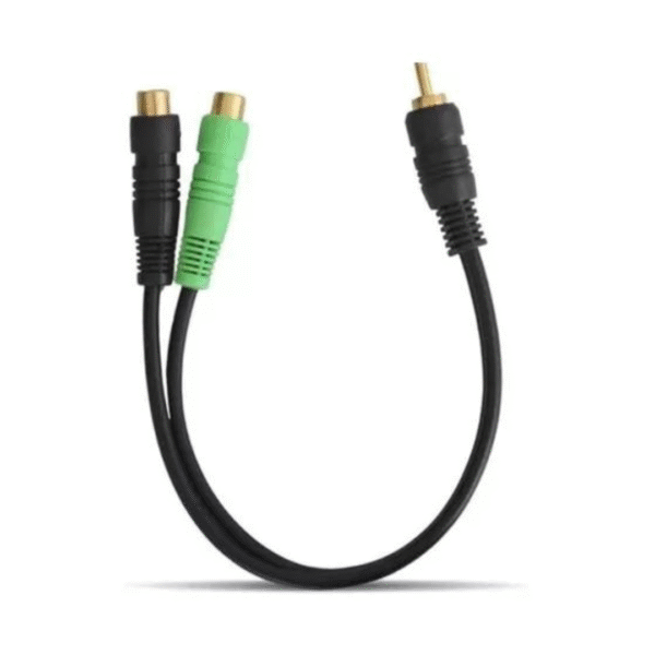Cabo Y Comum 4mm 1M/2F 1 Macho 2 Fêmeas - Svart