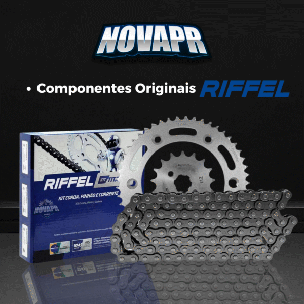 KIT NXR 150 [BROS/ESD] (03-15) 49Z X 17Z C/ CORRENTE 428H X 128L - TITANIUM (1045) - Image 5