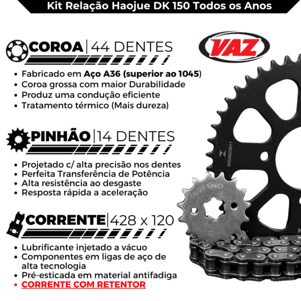 KIT DE RELACAO TRANSMISSAO COMPLETO XTREME D00361X DK150 - Image 4