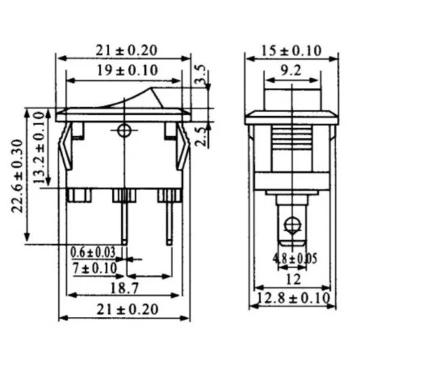Chave Gangorra Kcd1-101 2t 2a/8a 250v Preta C/10 Unidades - Imagem 3