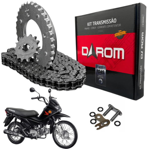 KIT TRANSMISSAO DAROM  COM RETENTOR POP 110 I 15/