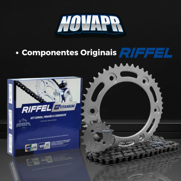 KIT NXR 160 BROS (15-24) / XRE 190 (16-24) 48Z X 16Z C/ CORRENTE 428H X 128L - TITANIUM (1045) - Image 7