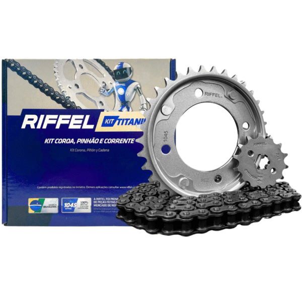KIT POP 110I (16-24) 34Z (C/ ANEL) X 14Z C/ CORRENTE 428H X 104L - TITANIUM (1045) - Image 2