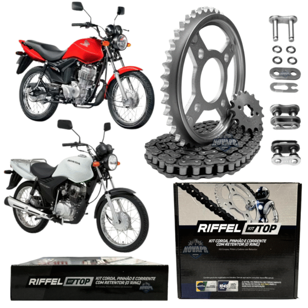 KIT CG 125 [CARGO/FAN] (09-13) 43Z X 14Z C/ CORRENTE O-RING 428HO X 116L C/ANEL - TOP (1045)