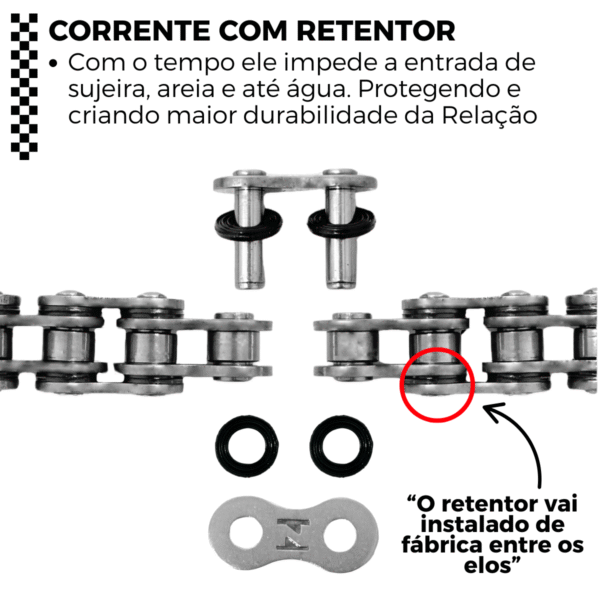 KIT DE RELACAO TRANSMISSAO COMPLETO XTREME Y04611X FZ15 ABS 2023 Em Diante - Image 5