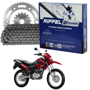 KIT NXR 150 [BROS/ESD] (03-15) 49Z X 17Z C/ CORRENTE 428H X 128L - TITANIUM (1045)