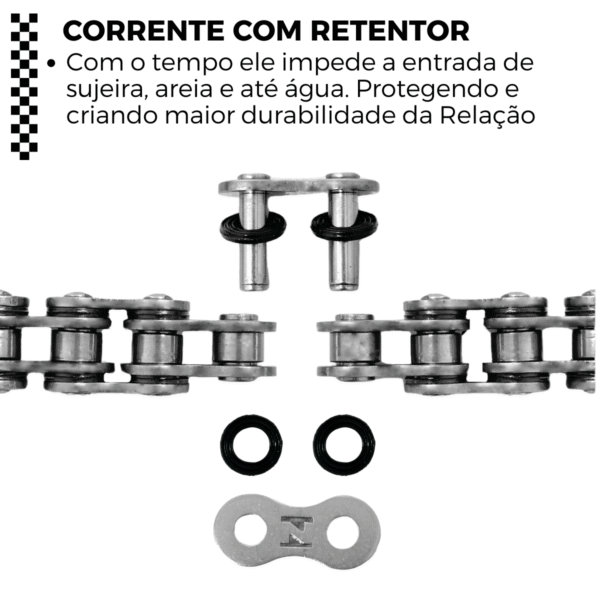 KIT DE RELACAO TRANSMISSAO COMPLETO XTREME H00079X CB 600F HORNET - Image 5