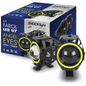 Kir Farol Auxiliar Led U7 Angel Eyes 12~80V 6000K 3000 Lumens