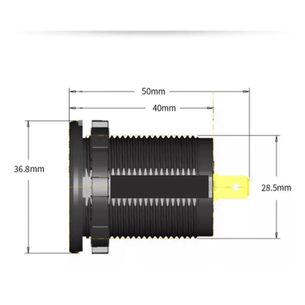 TOMADA VEICULAR 1 USB/ 1USB C - C/ VOLT - VERMELHO 5V 3.0 - Image 3