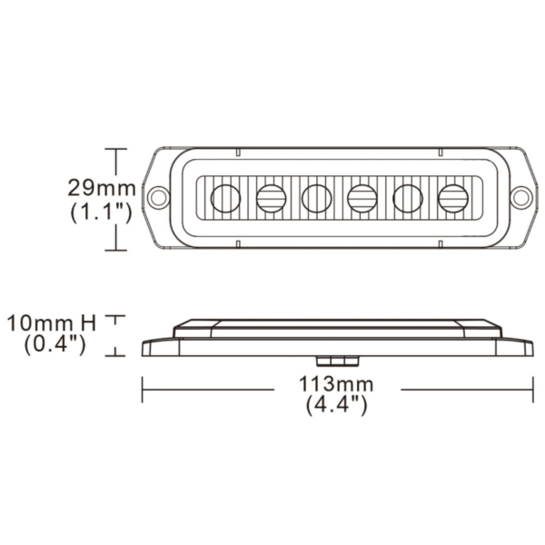Mini Strobo 12 cm - 12-24v - Ambar - YL - Imagem 4