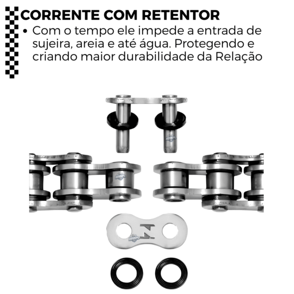 KIT DE RELACAO TRANSMISSAO COMPLETO XTREME Y04583X YZFR3 MT03 - Image 4