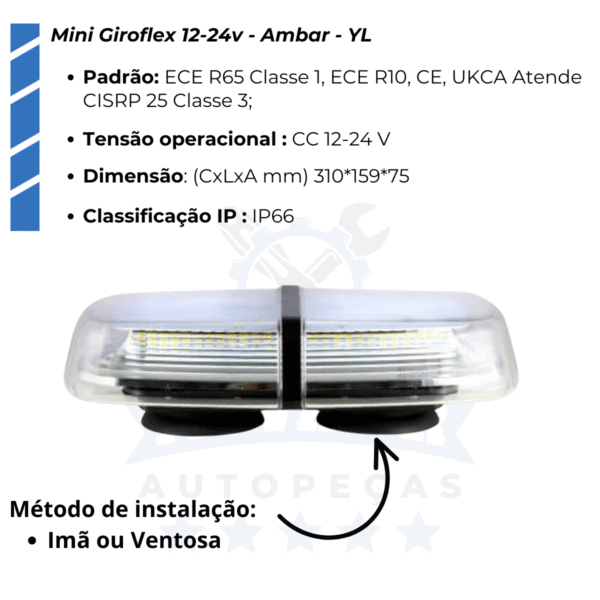 Mini Giroflex 12-24v - Ambar - YL - Imagem 2