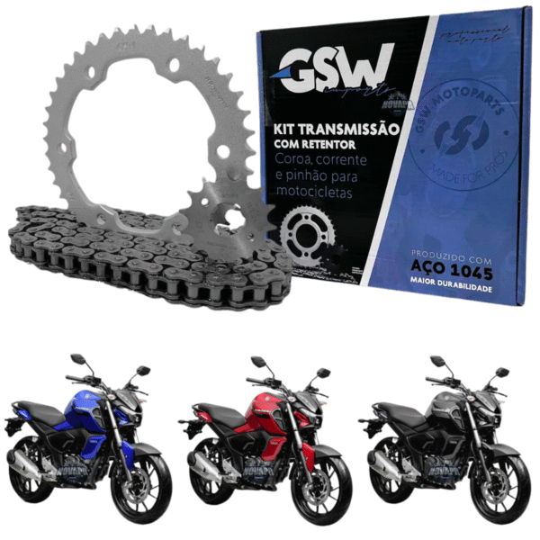 GSW077R KIT COROA/PINHAO/CORR. FZ15 2023 COM RETENTOR