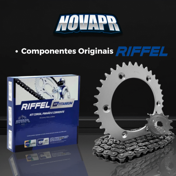 KIT XR 250 TORNADO (01-08) 38Z X 13Z C/ CORRENTE 520H X 104L - TITANIUM (1045) - Image 5