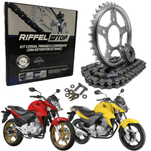 KIT CB 300R (09-15) 37Z X 13Z C/ CORRENTE REMANCHADA O'RING 520HO X 110L C/ ANEL - TOP (1045)