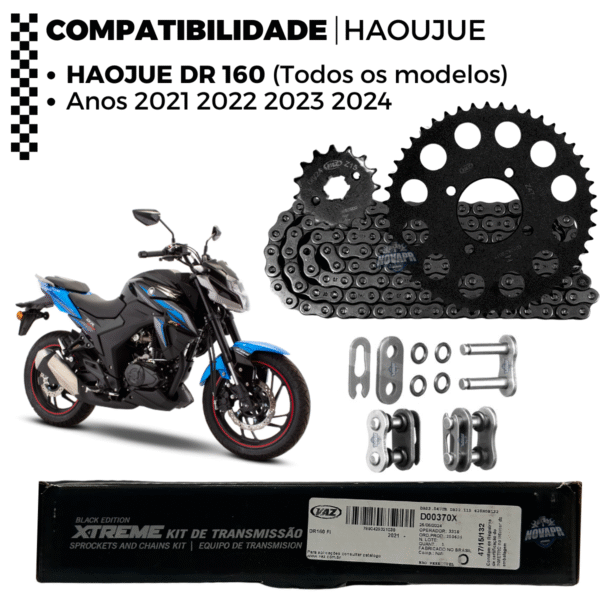 KIT DE RELACAO TRANSMISSAO COMPLETO XTREME D00370X DR 160 FI - Image 2