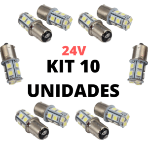 Lâmpada LED 2 polos 13 smd 5050 branco 24V (10 Unidades)
