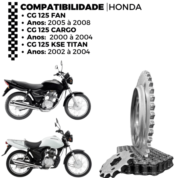 KIT DE RELACAO TRANSMISSAO COMPLETO XTREME STANDARD CG 125  H01190XS - Image 2