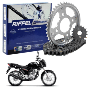 KIT CG 150 [START/CARGO/FAN/TITAN] (04-16) 43Z X 16Z C/CORRENTE 428H X 118L C/ANEL -TITANIUM - 1045