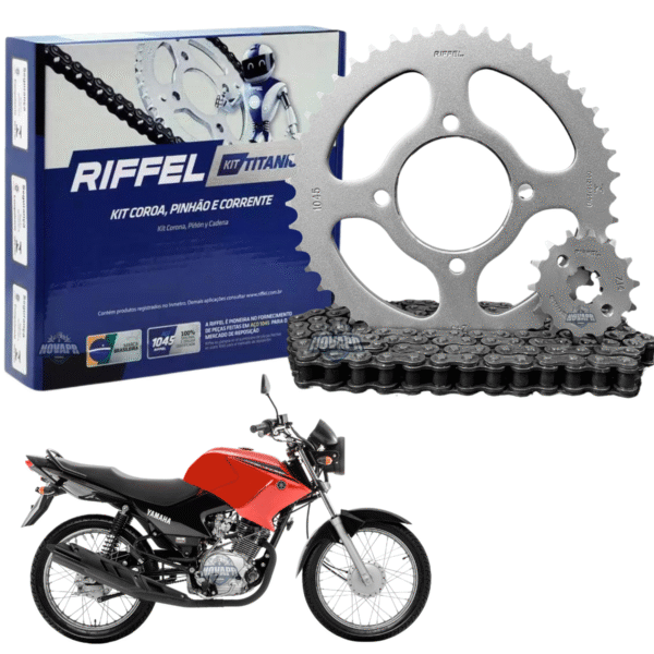 KIT YBR 125 [FACTOR] (00-16) 45Z X 14Z C/CORRENTE 428H X 118L - TITANIUM - 1045