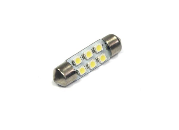 Torpedo led 41mm 6 smd 3528 Branco 12V (2 Unidades) - Imagem 2