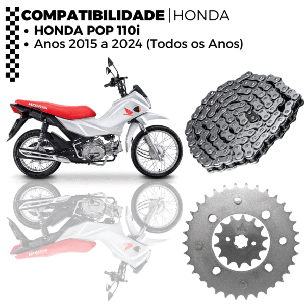 KIT TRANSMISSAO DAROM  COM RETENTOR POP 110 I 15/ - Imagem 2