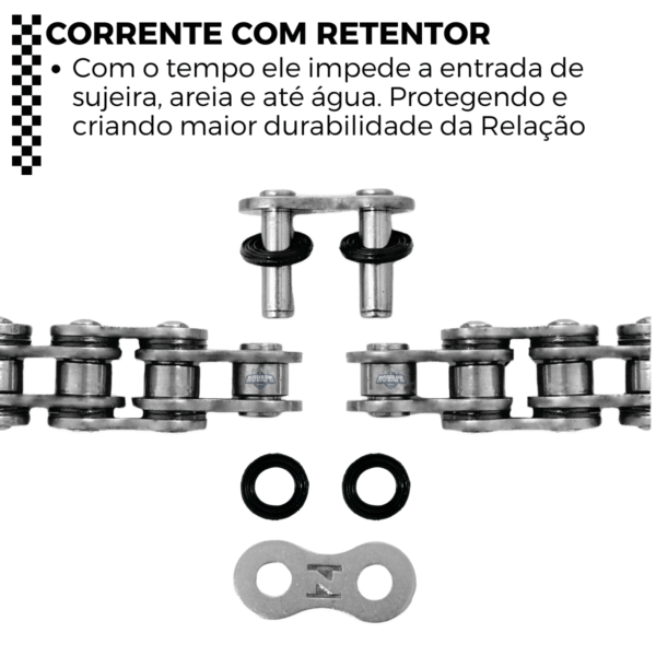 KIT DE RELACAO TRANSMISSAO COMPLETO XTREME Y04594X FAZER 250 ABS - Image 5