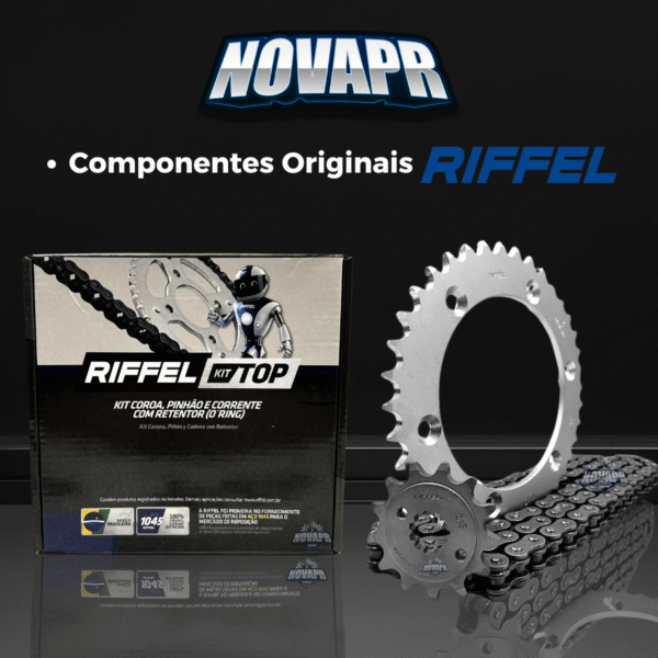 KIT XR 250 TORNADO (01-08) 38Z X 13Z C/ CORRENTE REMANCHADA O'RING 520HO X 104L - TOP (1045) - Image 9