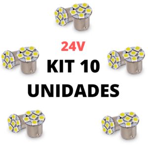 Lampada led 1 polo 6 smd 5050 branco 24V (10 Unidades)