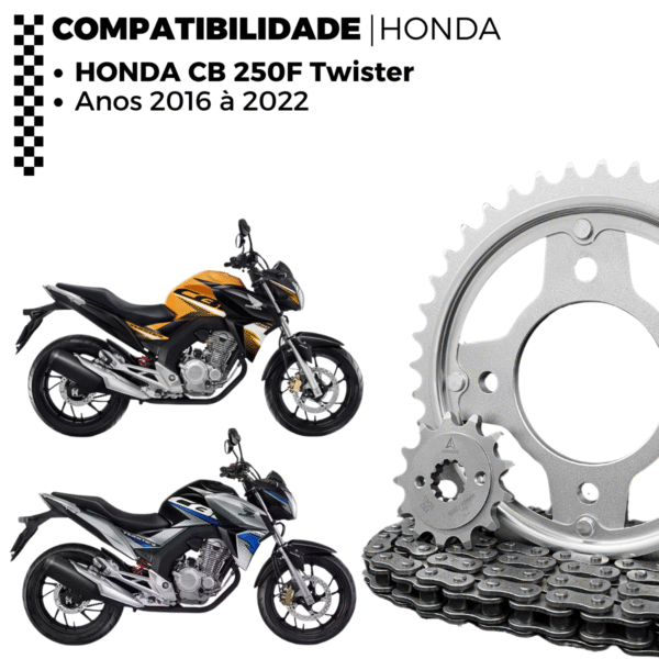 KIT TRANSMISSAO DAROM  COM RETENTOR CB 250F TWISTER 16/22 - Image 3