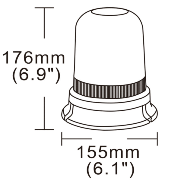 Mini Giroflex Universal Veicular (Magnetico)- Ambar - 12-24v - YL - Imagem 2