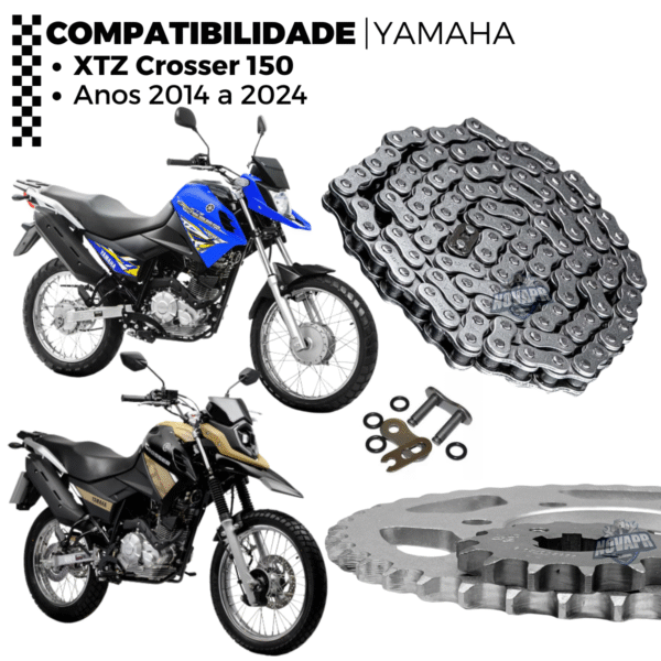 KIT TRANSMISSAO DAROM  COM RETENTOR XTZ CROSSER 150 - Imagem 2