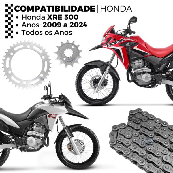 KIT TRANSMISSAO DAROM  COM RETENTOR XRE 300 09/ - Imagem 3