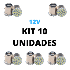 Lampada led 2 polos 22 smd 1206 branco 12V (10 Unidades)