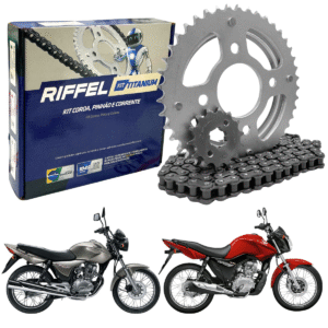 KIT CG 125 [CARGO/FAN] (09-13) 43Z X 14Z C/CORRENTE 428H X 116L C/ANEL - TITANIUM - 1045