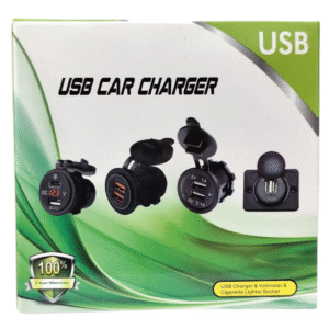 TOMADA VEICULAR 1 USB/ 1USB C - C/ VOLT - VERDE 5V 3.0