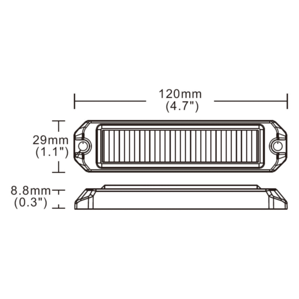 Mini Strobo 12cm - 12-24v - Ambar - YL - Imagem 3