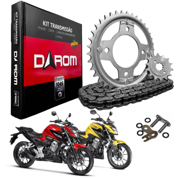 KIT TRANSMISSAO DAROM  COM RETENTOR CB 300F TWISTER 23/