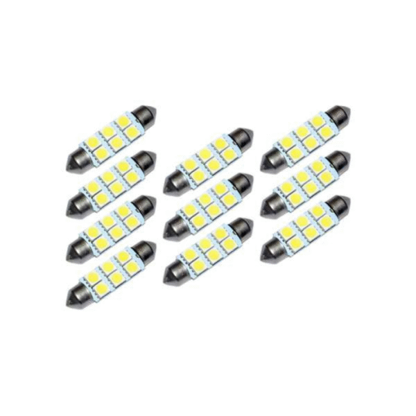 Torpedo led 36MM 6 smd 3528 branco 24V (10 unidades)