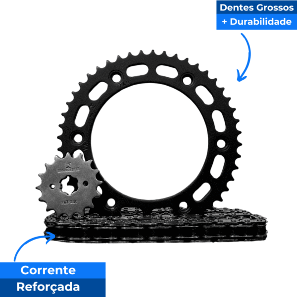 KIT DE RELACAO TRANSMISSAO COMPLETO XTREME H04006X XRE 190 BROS 160 - Image 7