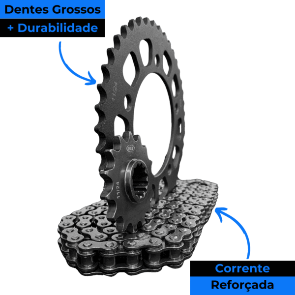 KIT DE RELACAO TRANSMISSAO COMPLETO XTREME H00079X CB 600F HORNET - Image 4