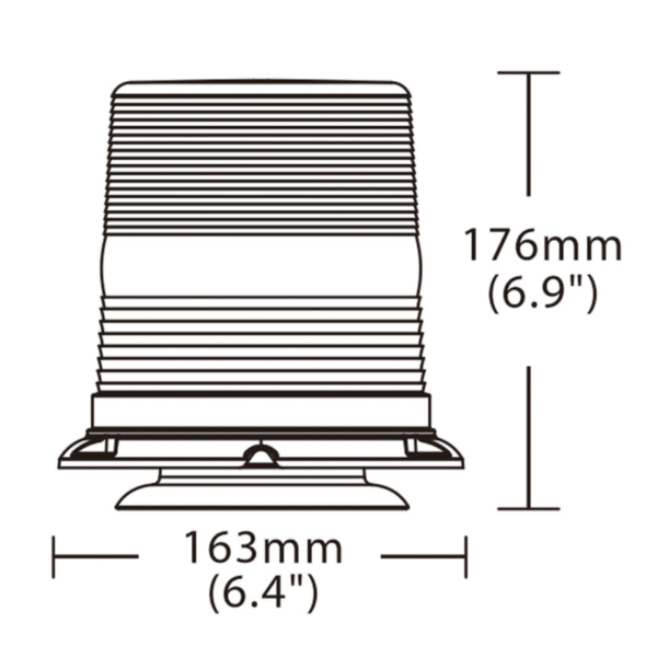 Mini Giroflex Universal Veicular (Magnetico) - Ambar - 12-24v - YL - Imagem 2