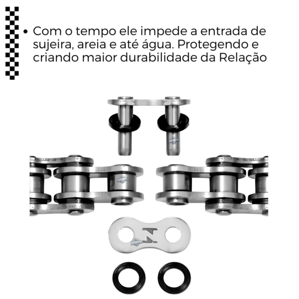 KIT CG 125 [CARGO/TITAN/FAN/TODAY] (00-08) 44Z X 14Z  C/ CORRENTE O-RING 428HO X 116L C/ ANEL - TOP (1045) - Image 6