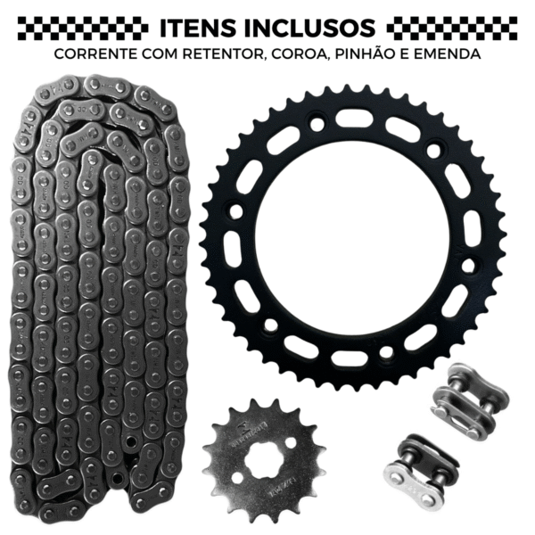 KIT DE RELACAO TRANSMISSAO COMPLETO XTREME H04006X XRE 190 BROS 160 - Image 5
