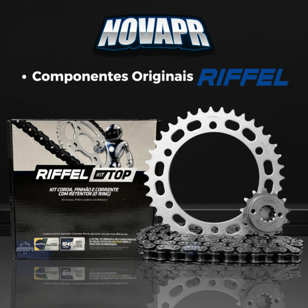 KIT XRE 300 (10-23) 39Z X 13Z C/ CORRENTE REMANCHADA O'RING 520HO X 104L - TOP (1045) - Imagem 8