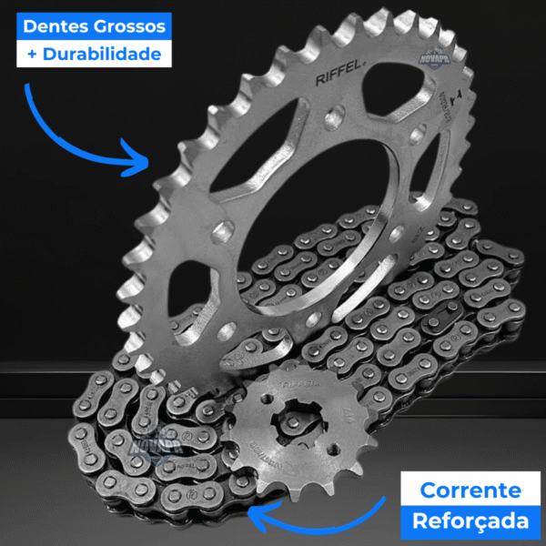KIT FACTOR 150 (16-24)  / YBR 125I FACTOR (17-24) / FAZER 150 (14-24) 39Z X 14Z C/ CORRENTE O'RING 428HO X 124L - TO - Imagem 6