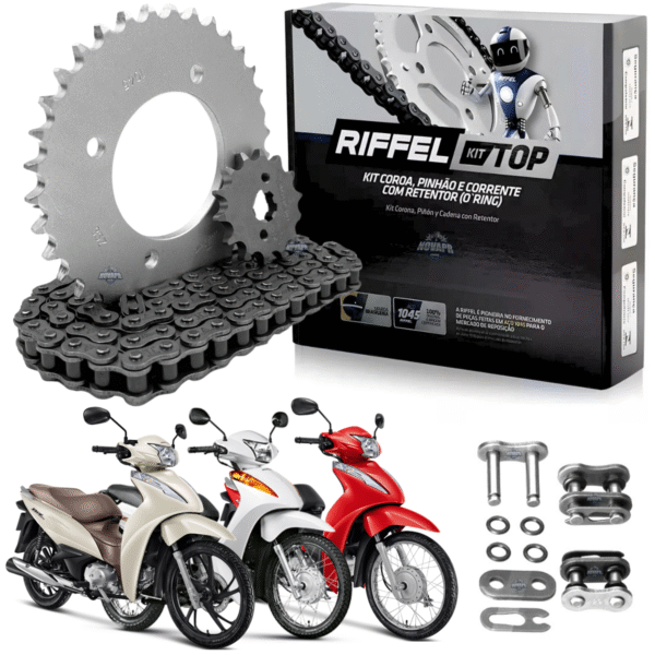 KIT BIZ 125 (05-24) / BIZ 110I (16-24) 34Z X 14Z C/ CORRENTE O-RING 428HO X 106L - TOP (1045)