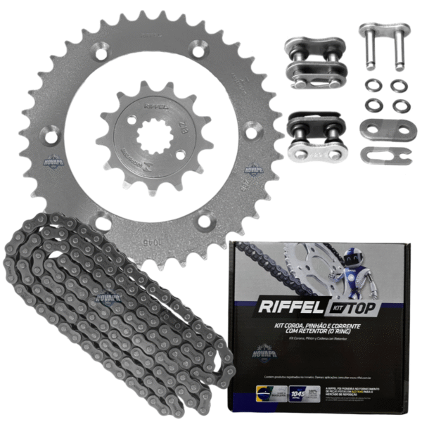KIT XR 250 TORNADO (01-08) 38Z X 13Z C/ CORRENTE REMANCHADA O'RING 520HO X 104L - TOP (1045) - Image 5